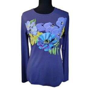 Lands End Womens Small 6-8 Swim Tee Long Sleeve Rash Guard Sun Protection